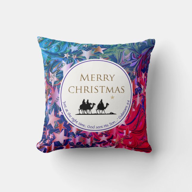 CHRISTMAS | STARS | Three Wise Men | Scripture Cushion (Front)