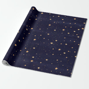 Christmas Stars Watercolor Holiday Wrapping Paper