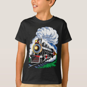 Christmas Steam Engine Train Vintage Conductor Men T-Shirt