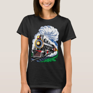 Christmas Steam Engine Train Vintage Conductor Men T-Shirt
