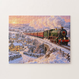 Christmas Steam Train Scene Jigsaw Puzzle