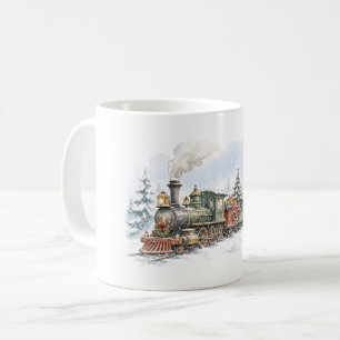 Christmas Steam Train with Gifts for Holiday Train Coffee Mug