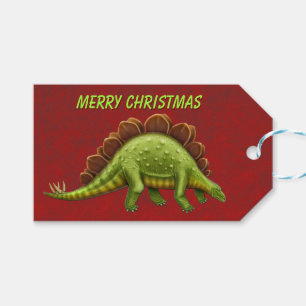 Christmas Stegosaurus Dinosaur Gift Tags