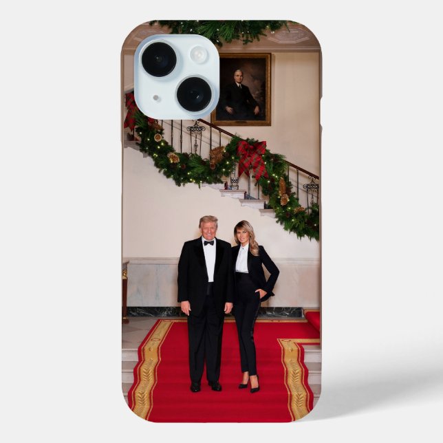 Christmas steps President Donald Trump & Melania Case-Mate iPhone Case (Back)