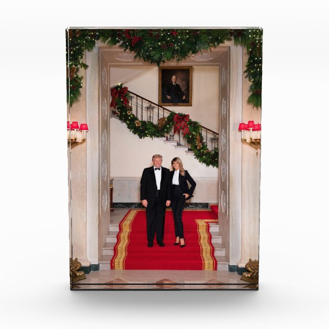 Christmas steps President Donald Trump & Melania Photo Block (Front)