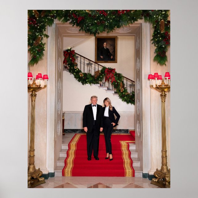 Christmas steps President Donald Trump & Melania Poster (Front)