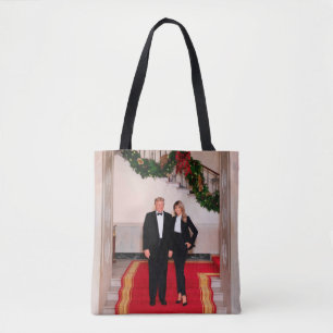 Christmas steps President Donald Trump & Melania Tote Bag