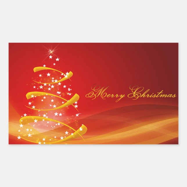 Christmas Sticker/Christmas Tree Rectangular Sticker (Front)