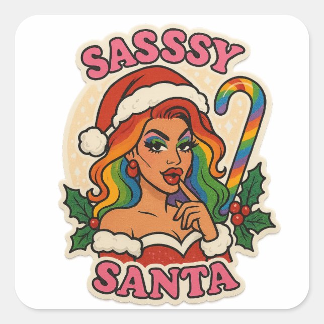 Christmas Sticker – Drag Queen Holiday Pride (Front)