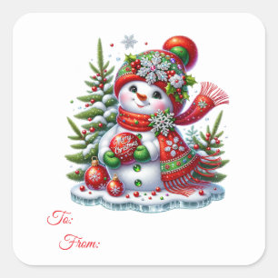Christmas Sticker Gift Tags