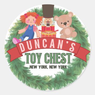 Christmas Sticker, Kevin, NYC, Duncan's Classic Round Sticker