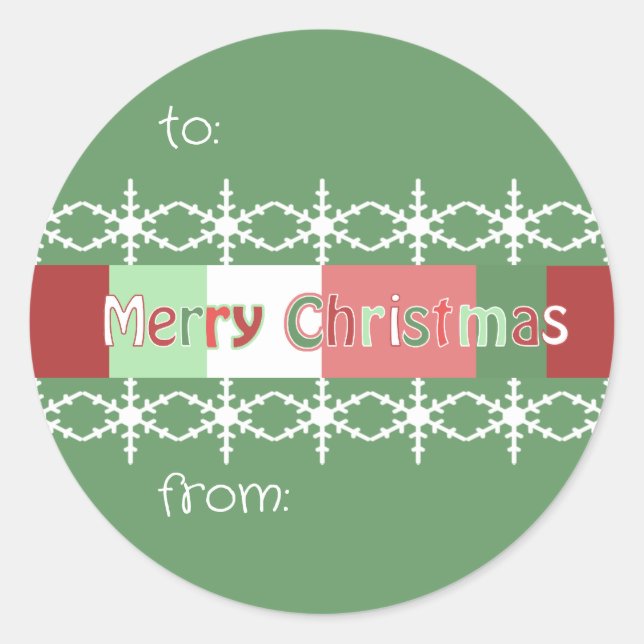 Christmas Sticker Shown GREEN But You Choose Colou (Front)