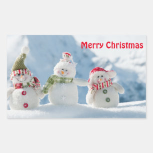 Christmas Sticker/Snowmen Rectangular Sticker