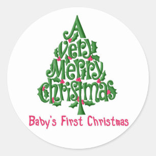 Christmas Stickers/Baby's 1st Christmas Classic Round Sticker