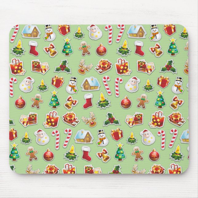 Christmas Stickers Festive Pattern Mouse Pad (Front)