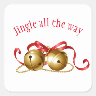 Christmas Stickers-Jingle Bells Square Sticker