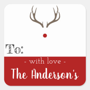 Christmas Stickers - Rudolph Reindeer Present Tags