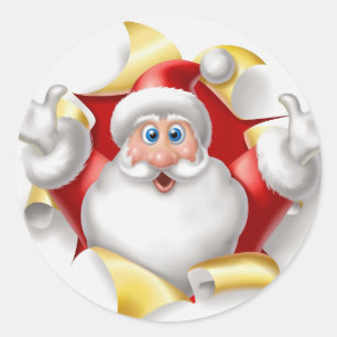 Christmas Stickers/Santa Classic Round Sticker