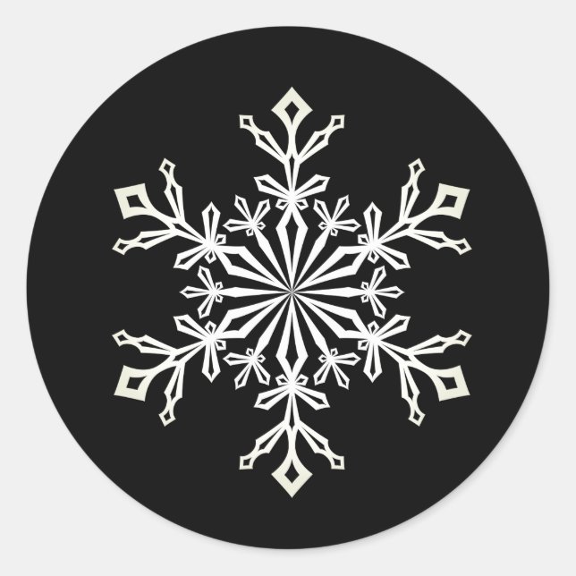 Christmas Stickers-Snowflake Classic Round Sticker (Front)