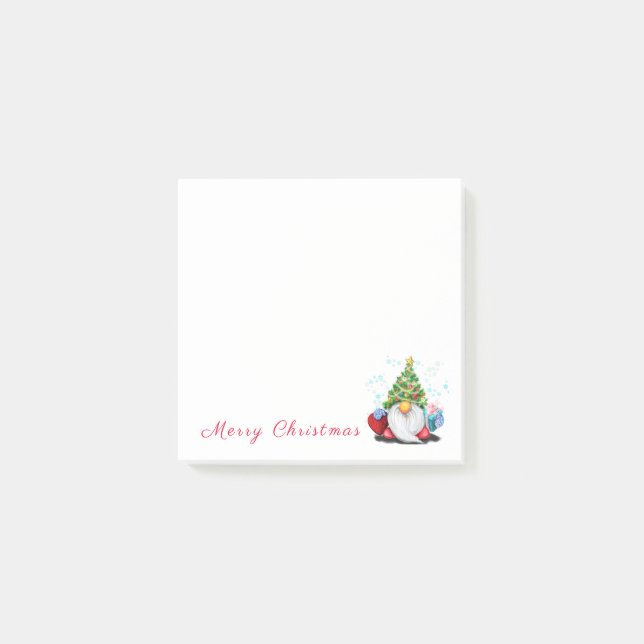 Christmas Sticky Notes Gift Gnome with Gifts (Front)