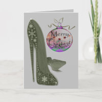 Christmas Stiletto Personalise Greeting Card