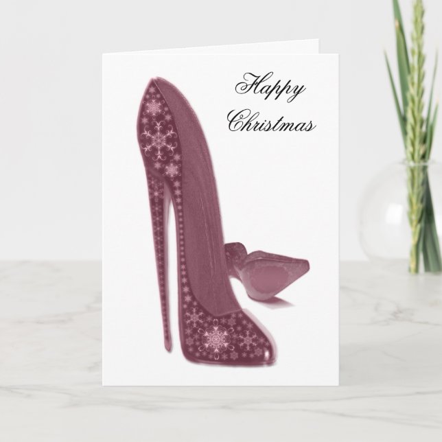 Christmas Stiletto Shoes Art Holiday Card (Front)