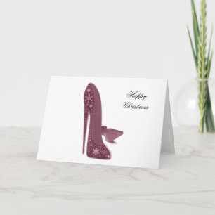 Christmas Stiletto Shoes Art Holiday Card