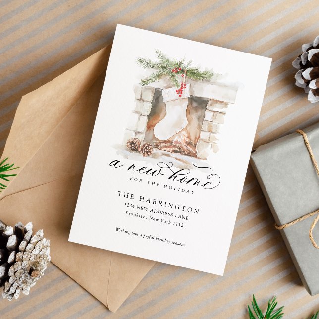 Christmas Stocking A New Home Calligraphy Moving Announcement (Creator Uploaded)