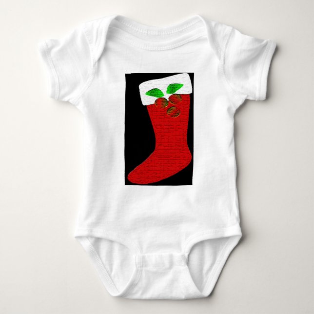 Christmas Stocking Baby Bodysuit (Front)