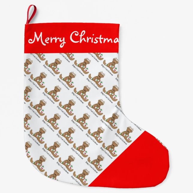 Christmas Stocking/Baby's First Christmas Large Christmas Stocking (Front)