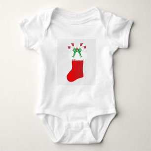 Christmas Stocking Candy Cane Peace Destiny Baby Bodysuit