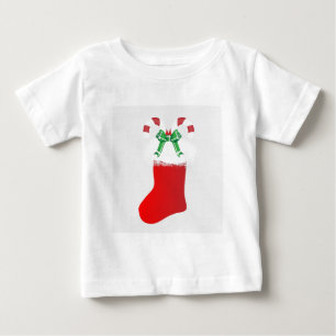 Christmas Stocking Candy Cane Peace Destiny Baby T-Shirt