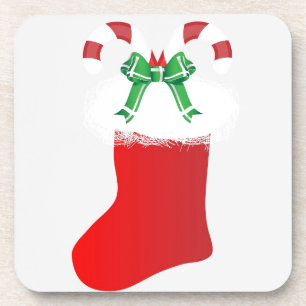 Christmas Stocking Candy Cane Peace Destiny Coaster