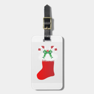 Christmas Stocking Candy Cane Peace Destiny Luggage Tag