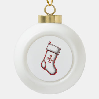 Christmas stocking  ceramic ball christmas ornament