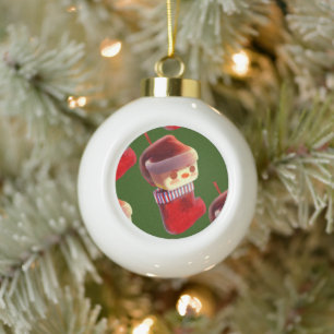 Christmas Stocking Ceramic Ball Christmas Ornament