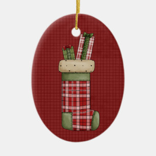 Christmas Stocking Ceramic Christmas Ornament