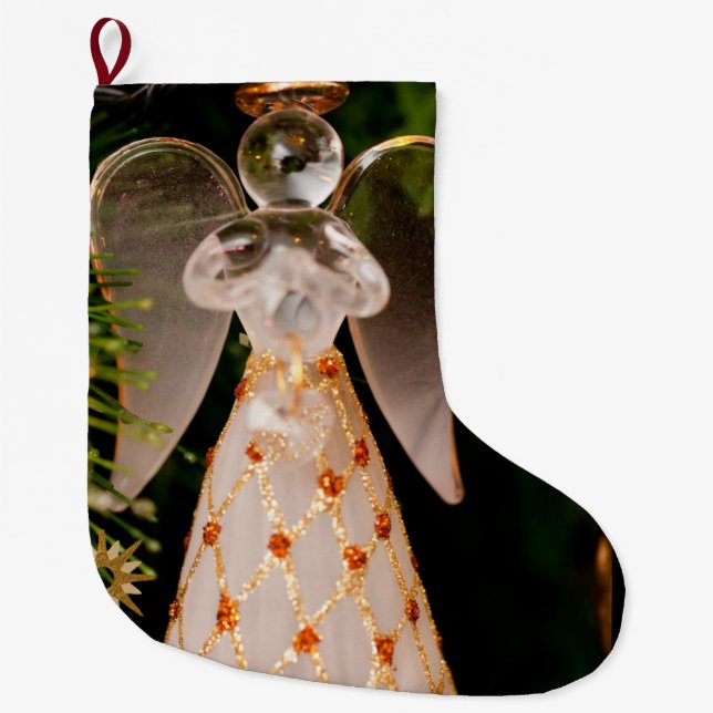 Christmas Stocking, Christmas Angel Large Christmas Stocking (Front)