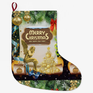 Christmas Stocking, Christmas Angel Large Christmas Stocking