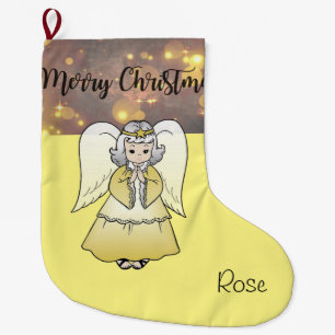 Christmas Stocking, Christmas Angel Large Christmas Stocking