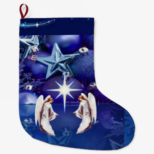Christmas Stocking, Christmas Candle Large Christmas Stocking