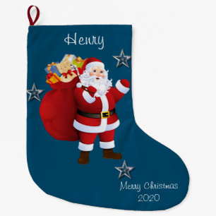 Christmas Stocking, Christmas Santa Large Christmas Stocking