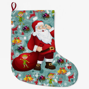 Christmas Stocking, Christmas Santa Large Christmas Stocking