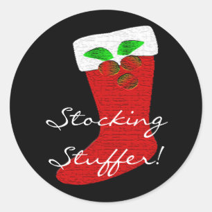 Christmas Stocking Customisable Classic Round Sticker