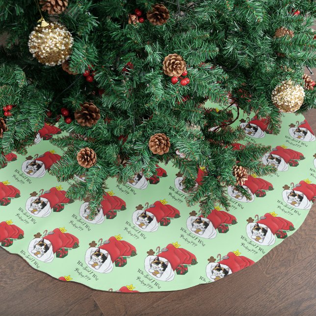 Christmas Stocking Cute Calico Kitten Brushed Polyester Tree Skirt (Creator Uploaded)