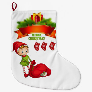 Christmas Stocking, Elf Large Christmas Stocking