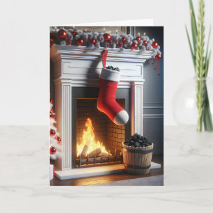 Christmas Stocking Filled With Coal Card