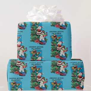 Christmas Stocking For Personalise Child's Name Wrapping Paper