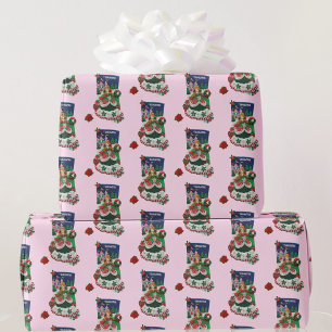 Christmas Stocking For Personalize Child's Name Wrapping Paper