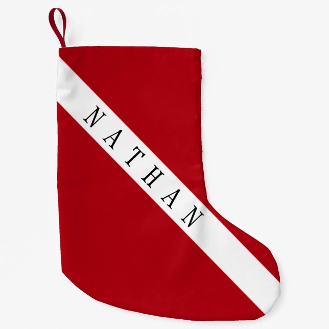 CHRISTMAS STOCKING FOR SCUBA DIVERS RED FLAG (Front)
